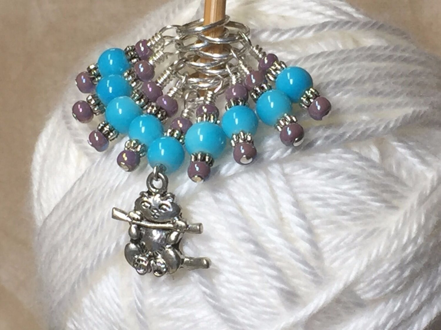 Handmade Kitten Knitting Stitch Marker Set (SNAG FREE)- Set of 9