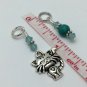 Handmade Turquoise Cat Stitch Marker Set (SNAG FREE)