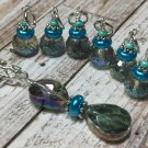 Blue Crystal Stitch Markers & Matching Holder For Knitting- Snag Free
