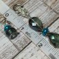 Blue Crystal Stitch Markers & Matching Holder For Knitting- Snag Free