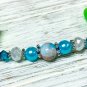 Mottled Blue Knitting Needle Point Protector- Handmade Stitch Saver