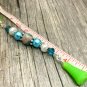 Mottled Blue Knitting Needle Point Protector- Handmade Stitch Saver