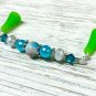 Mottled Blue Knitting Needle Point Protector- Handmade Stitch Saver