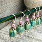 Striped Celtic Knot Stitch Markers for Knitting- Set of 6
