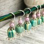 Striped Celtic Knot Stitch Markers for Knitting- Set of 6