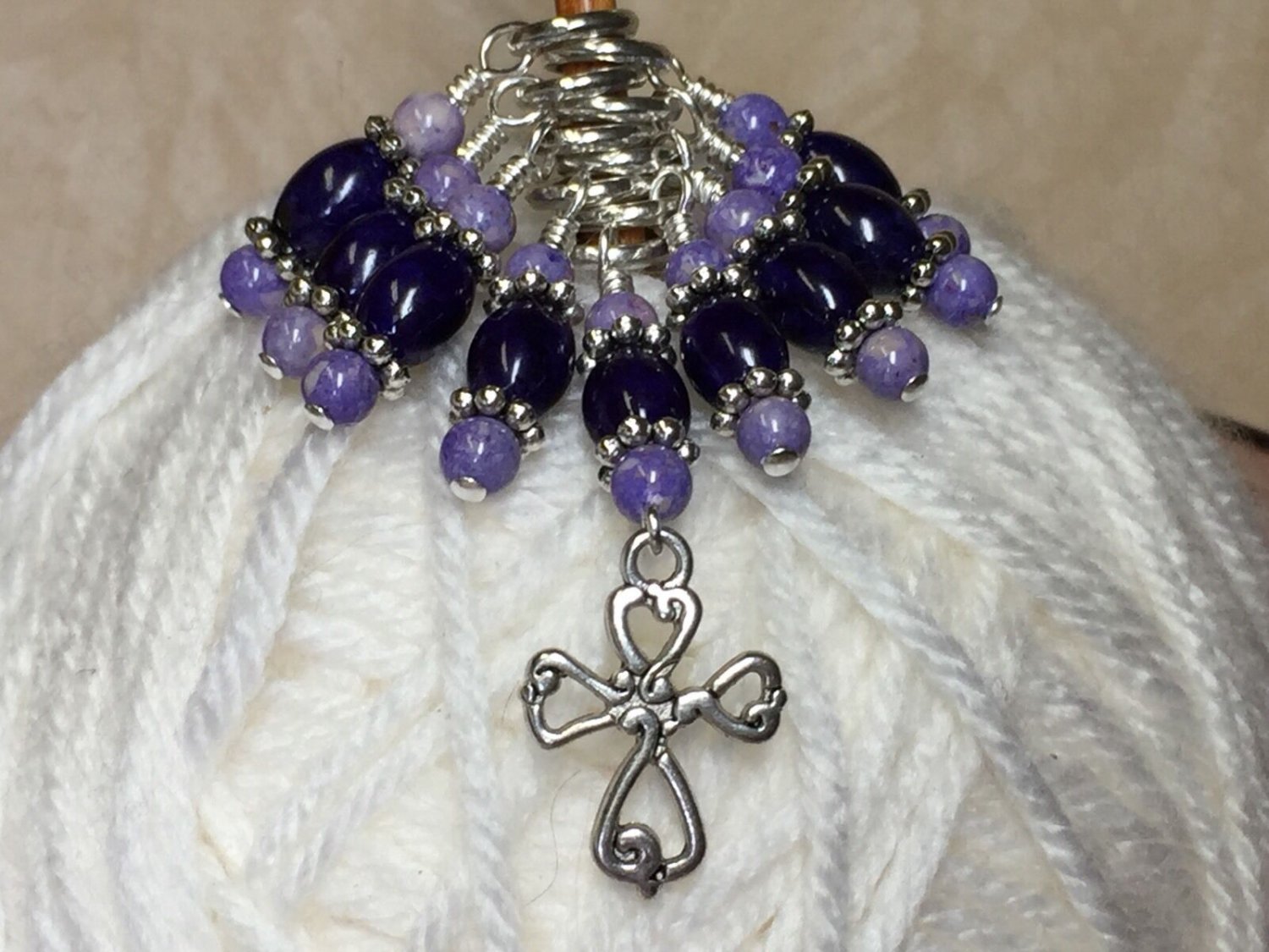 Handmade Cross Knitting Stitch Marker Set (SNAG FREE)- Knitting Charm Jewelry