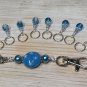 Handmade Beaded Blue Star Stitch Marker Lanyard (SNAG FREE) for Knitters
