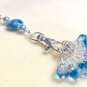 Handmade Beaded Blue Star Stitch Marker Lanyard (SNAG FREE) for Knitters