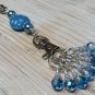Handmade Beaded Blue Star Stitch Marker Lanyard (SNAG FREE) for Knitters