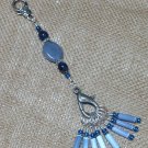 Handmade Knitting Stitch Markers with Lanyard Holder- SNAG FREE- Shades of Blue
