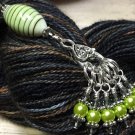 Green Stripes Stitch Marker Holder And Matching Stitch Markers (SNAG FREE)