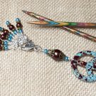 Beaded Stitch Markers (SNAG FREE) with Peace Sign Clip Holder- Knitting Tools