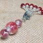 Cherry Red Stitch Markers AND Red Swirl Clip Holder- Snag Free Knitting Tools