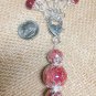 Cherry Red Stitch Markers AND Red Swirl Clip Holder- Snag Free Knitting Tools