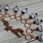 Copper Giraffe Beaded Knitting Stitch Markers (SNAG FREE)