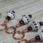 Copper Giraffe Beaded Knitting Stitch Markers (SNAG FREE)