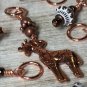 Copper Giraffe Beaded Knitting Stitch Markers (SNAG FREE)