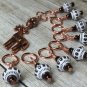 Copper Giraffe Beaded Knitting Stitch Markers (SNAG FREE)