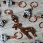 Copper Giraffe Beaded Knitting Stitch Markers (SNAG FREE)