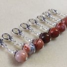 Removable Clip-On Red Agate Stitch Markers - For Knit Or Crochet