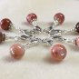 Removable Clip-On Red Agate Stitch Markers - For Knit Or Crochet