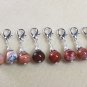Removable Clip-On Red Agate Stitch Markers - For Knit Or Crochet
