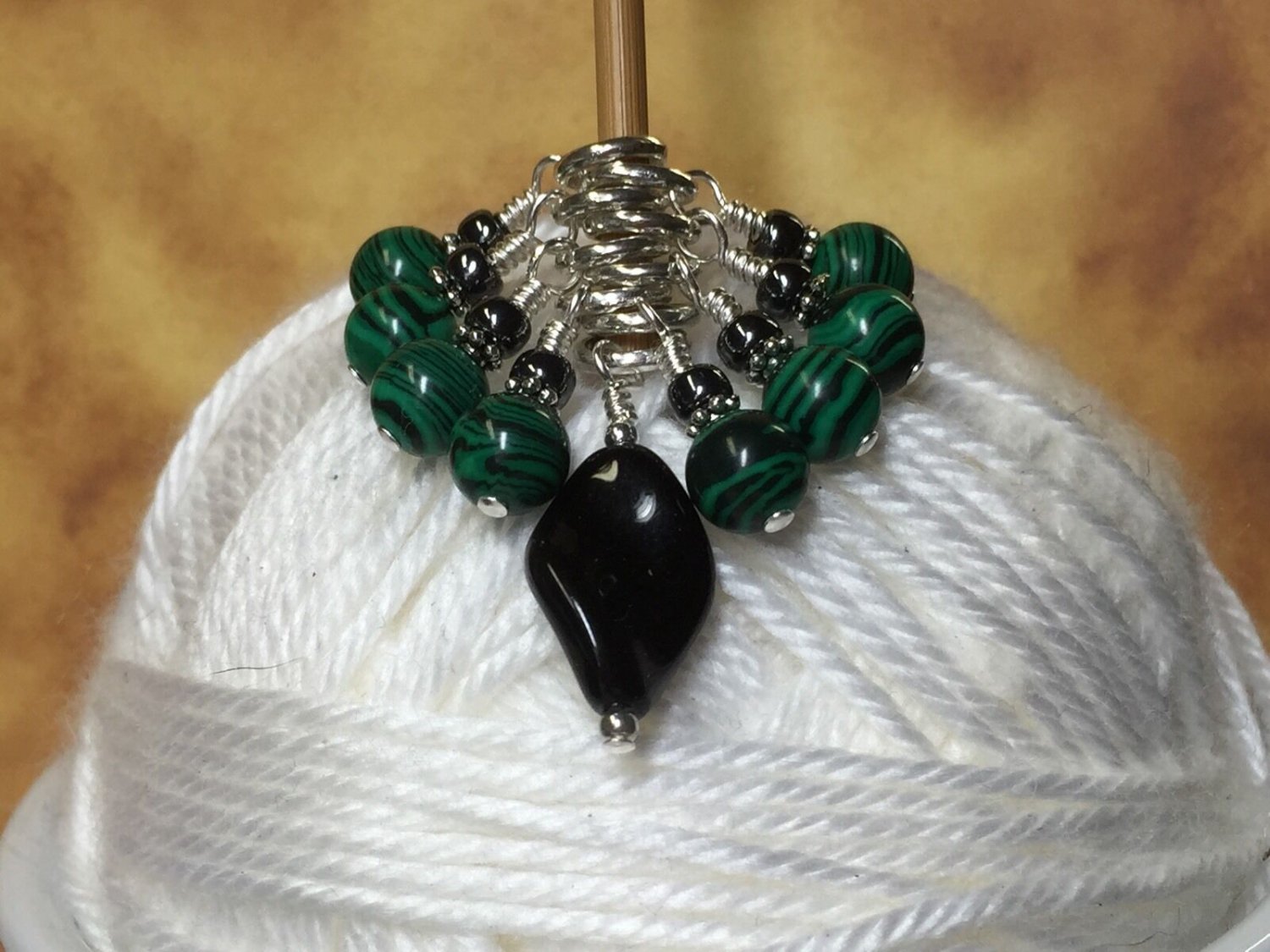 Malachite Knitting Stitch Marker Set (SNAG FREE)- Set of 9