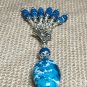 Snag Free Aqua River Stone Stitch Markers & Matching Clip Holder for Knitting