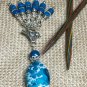 Snag Free Aqua River Stone Stitch Markers & Matching Clip Holder for Knitting