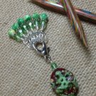 HANDMADE Knitting Stitch Markers with Frog Holder- SNAG FREE- Set of 6 markers