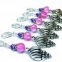 Removable Seashell Stitch Markers with Lobster Clasps for Crochet