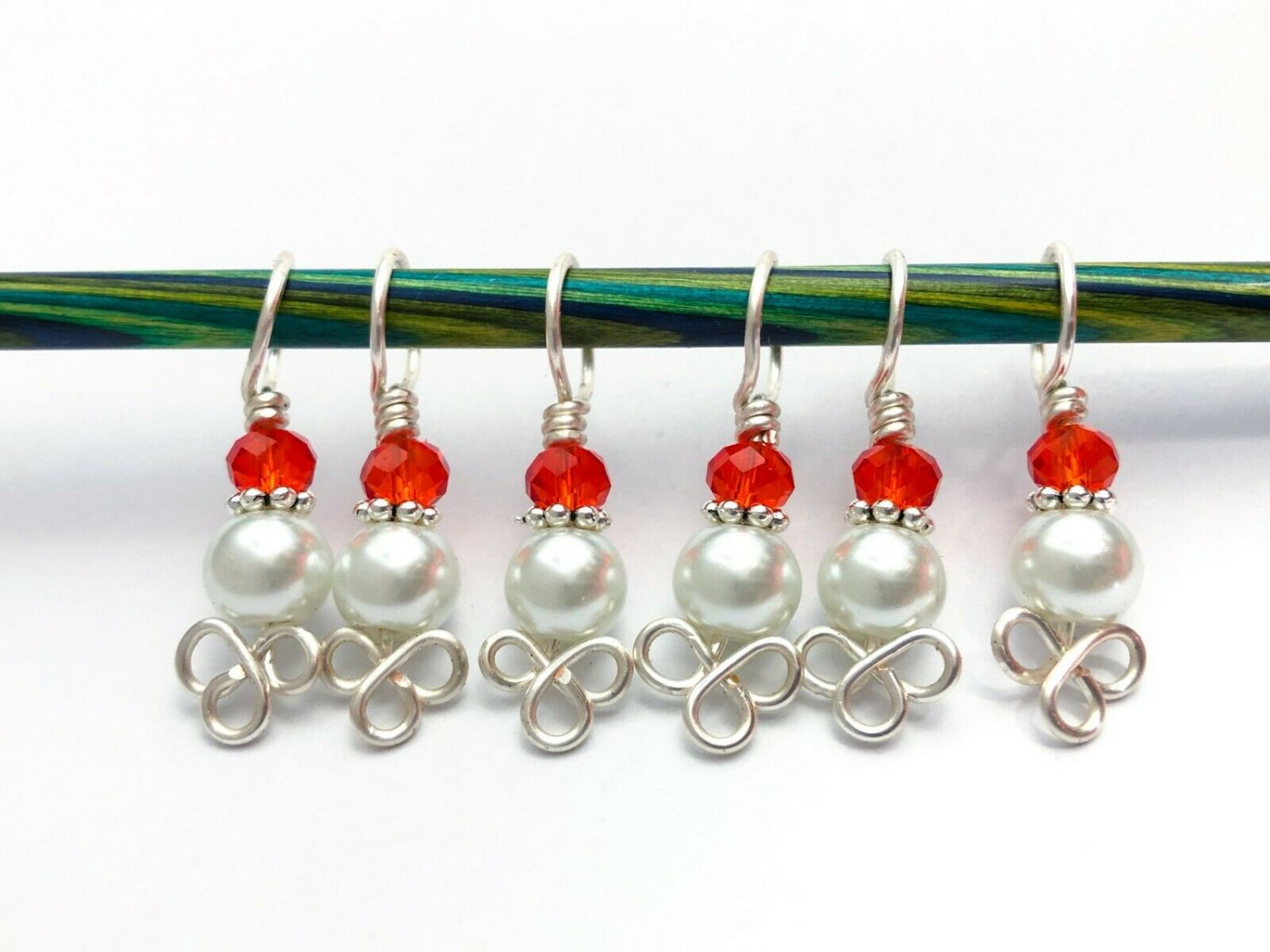 Celtic Pearl Stitch Markers for Knitting- Set of 6
