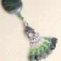 SNAG FREE Stitch Markers with Beaded Clip Holder- Green Line Jasper- Knitting