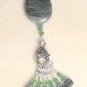SNAG FREE Stitch Markers with Beaded Clip Holder- Green Line Jasper- Knitting