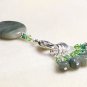 SNAG FREE Stitch Markers with Beaded Clip Holder- Green Line Jasper- Knitting