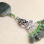 SNAG FREE Stitch Markers with Beaded Clip Holder- Green Line Jasper- Knitting
