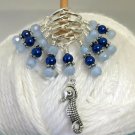 Seahorse Stitch Marker Set for Knitting (SNAG FREE)- skein of yarn