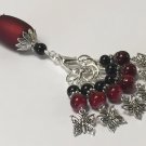 Hand Crafted Snag Free Stitch Marker Set with Clip Holder- Red Butterfly