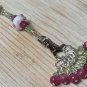 Handmade Beaded Knitting Stitch Marker Set with Lanyard (SNAG FREE) Cats eye