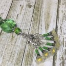 6 SNAG FREE Daffodil Stitch Markers & Green Crystal Stitch Marker Holder