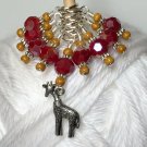 Giraffe Knitting Stitch Marker Set (SNAG FREE)- Red