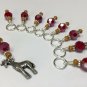 Giraffe Knitting Stitch Marker Set (SNAG FREE)- Red