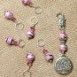 Knit Stitch Markers (SNAG FREE) w/ Tree Clip Holder- Set of 6 Markers & 1 Clip