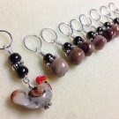 Handmade Beaded Knitting Stitch Markers (SNAG FREE)- Chicken