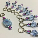 Handmade Blue Knitting Stitch Markers (SNAG FREE)-