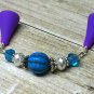 Blue Melon Knitting Needle Point Protector- Handmade Stitch Holder Jewelry