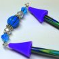 Blue Melon Knitting Needle Point Protector- Handmade Stitch Holder Jewelry