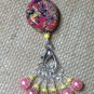 Hand Crafted Stitch Markers for Knitters (SNAG FREE) with Pink & Yellow Holder