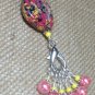 Hand Crafted Stitch Markers for Knitters (SNAG FREE) with Pink & Yellow Holder