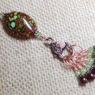 Beaded Knitting Stitch Markers (SNAG FREE) with Brown & Green Holder